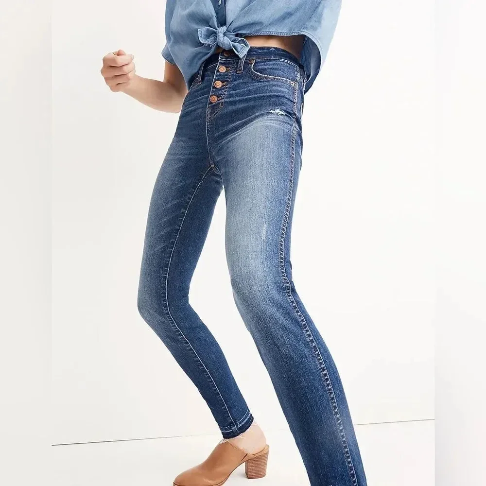 Madewell 10" High-Rise Skinny Jeans: Drop-Hem Edition - Picture 2 of 10